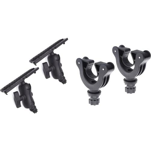 2Pcs Ball Mount with Fish Finder and Universal Mounting Plate Kayak Accessories with 2Pcs Paddle Holder