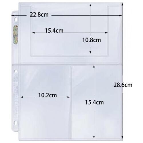 20PCS/LOT Ultra.Pro 3 Pockets Card Pages Board Game Cards Holder Barriers For Star Cards Protector Photo Pictures Album Page