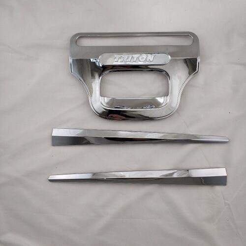 2008 2016 For Triton L200 Chrome Rear Trunk Door Handle Bowl Tailgate Boot Cover Trim Insert Tail Gate Kit Molding Car Styling