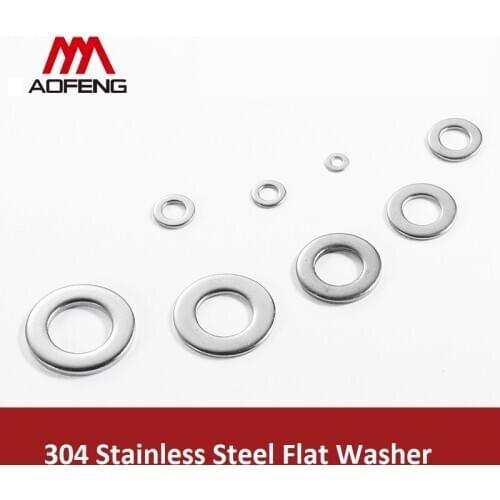 304 Stainless Steel Screw Washers of M1.6 M2 M2.5 M3 M4 M5 M6 M8 M10 M12 M14 M16 M18 M20 M22 M24 M27 M30 for Bolt Fasteners