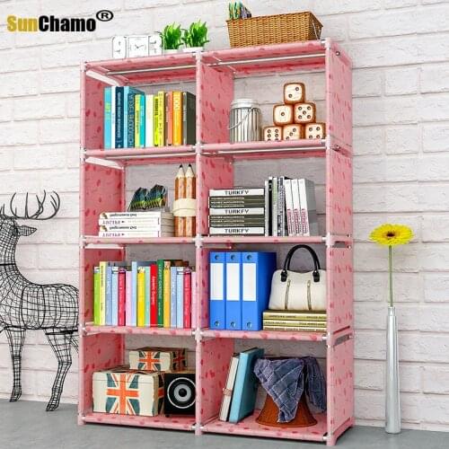 5 Tier 8 Cube Bookcase Storage Shelves Book Display Shelving Rack Toys Books Organizer Shelf Children Small Bookcase for Home