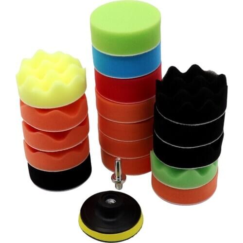 7Pcs Drill Buffing Sponge Pads Car Foam Polishing Pads Kit for Car Buffer Polisher Sanding Waxing Sealing Glaze Auto Accessories
