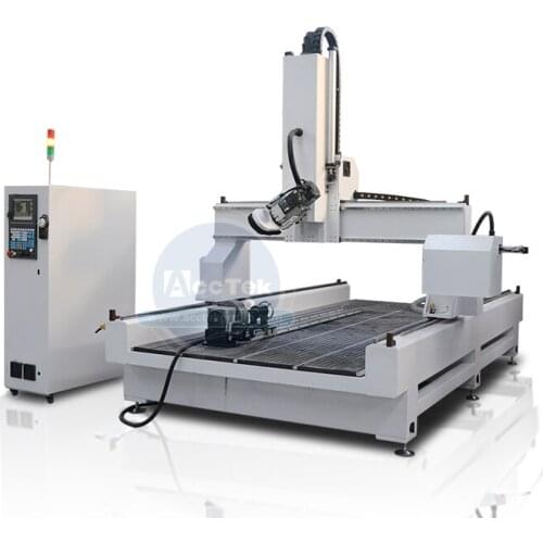 Acctek 4 axis auto tool changer linear type atc 3d wood cnc router rotary axis 1530 1325