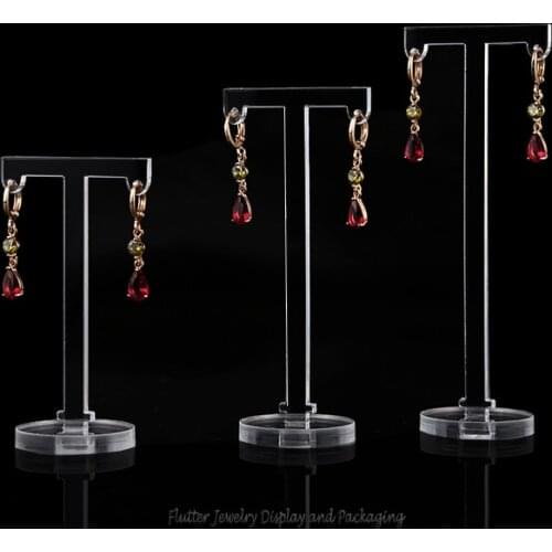 Acrylic T Shaped Earring Display Stand Jewelry Showing Case Earring Holder Earring Organizer Jewellery Holders 3pcs/set
