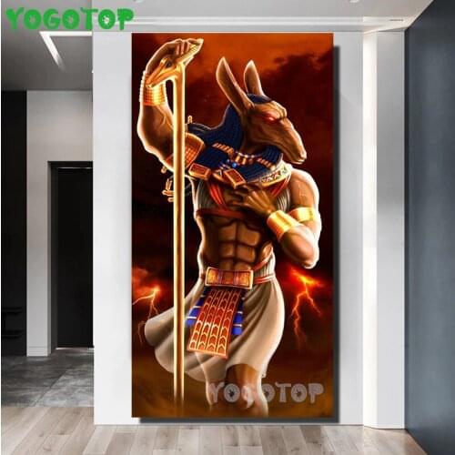Diamond Embroidery Full Square Round Anubis Egyptian Pharaoh 5D DIY Diamond Painting Portrait Home Decor Handicraft YY5366