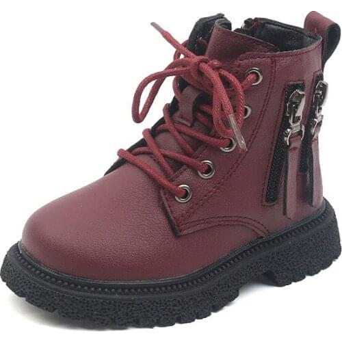 Girls Martin Boots 2021 New Spring and Autumn Kids Korean Childrens Boots Boys All-match Non-slip Boots Chic Leather Shoes Hot