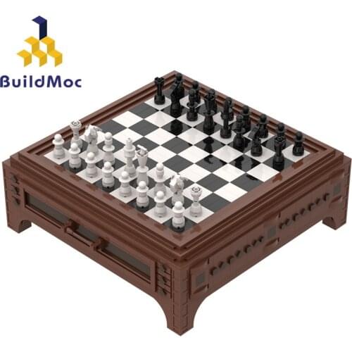Buildmoc New Enlighten Castle Series international Chess Retro Classic Model Building Blocks Sets Kids Bricks Toys DIY