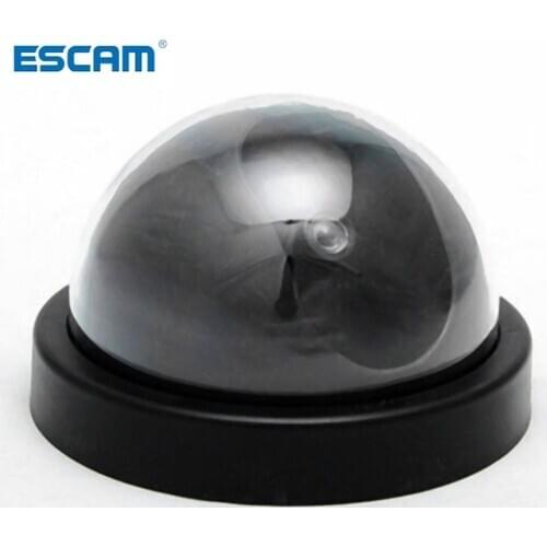 Black Plastic Smart Indoor/Outdoor Dummy Home Dome Fake CCTV Security Camera with Flashing Red LED Light