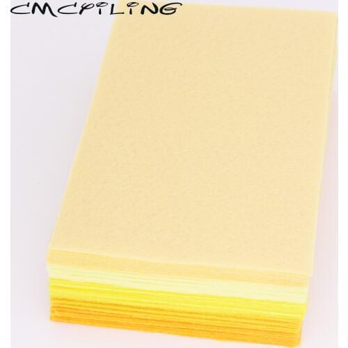 CMCYILING 40 Pcs/lot 10*15cm Felt Fabric 1 MM Thickness Polyester Cloth For DIY Sewing Crafts Scrapbook Felt Sheets Yellow