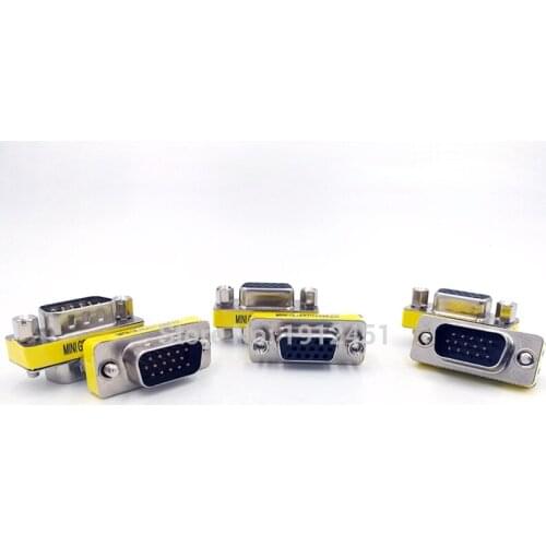 DB15 data cable connector convert plug MINI GENDER CHANGER VGA Plug connector 15pin port socket