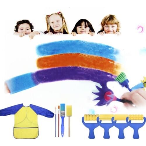 Kids Craft Pieces Sponge Painting Tools Brushes Kits Early Children Graffiti Drawing Toys Stationery Artist And School Supplies