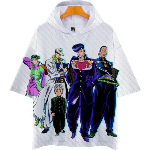 JOJO Casual Suitable 3D Hooded t shirt Men women Harajuku Hip Hop Summer JOJO boys girls 3D Hooded T shirt clothing tops