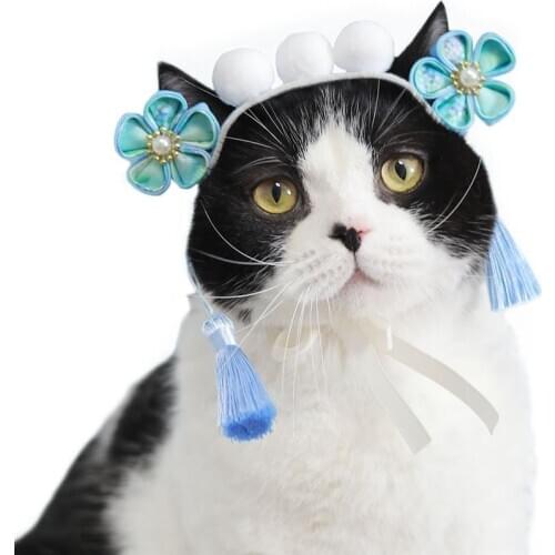 Kapmore 1pc Chinese Style Pet Costume Headband Dog Headdress Pet Headwear Pet Hair Accessories Pet Supplies