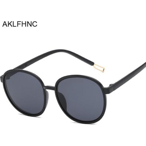 Round Sunglasses Women Brand Designer Oval Oversized Sun Glasses Female Retro Black Eyewear UV400