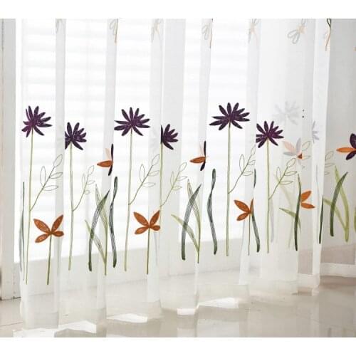 Dragonfly European-style embroidered gauze curtains finished custom-made curtains for living room and bedroom CN(Origin)