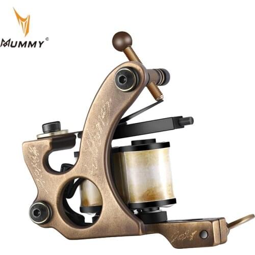 Mummy Coils Tattoo Machine For Liner Shader Traditional Handmade Pure Copper Tattoo Gun