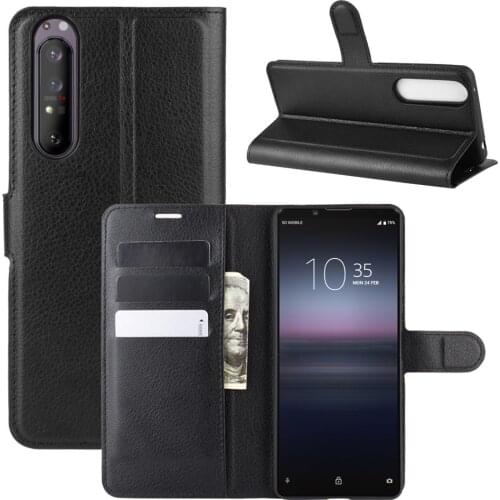 Fashion Wallet PU Leather Case Cover For Sony Xperia 1 II Flip Protective Phone Back Shell With Card Holders