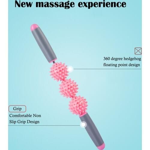 Moonglade Spin Ball Massage Stick Relax Muscle Yoga Stick Hedgehog Relax Fascia Stick Massage Sports Roller