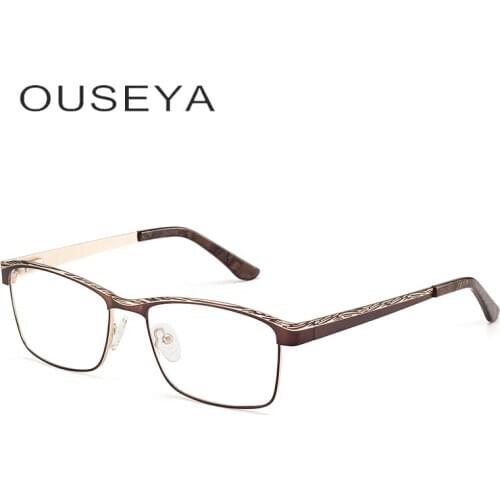 Alloy Men Eyeglasses Frames Vintage Retro Optical Glasses Clear lens Zero Power Square Glasses #ML0071