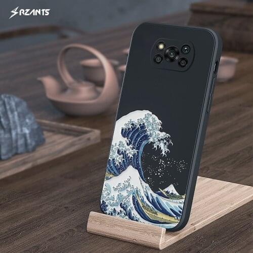 Rzants [Japanese wave]For Xiaomi POCO X3 X3 Pro Soft Case Silicone relief Phone Case Cover Casing