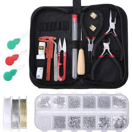 Jewelry Making Supplies Kit Tools Wires Findings For Repair and Beading Jewelry Pliers Lobster Clasps Jewelry Equipment Tool Kit