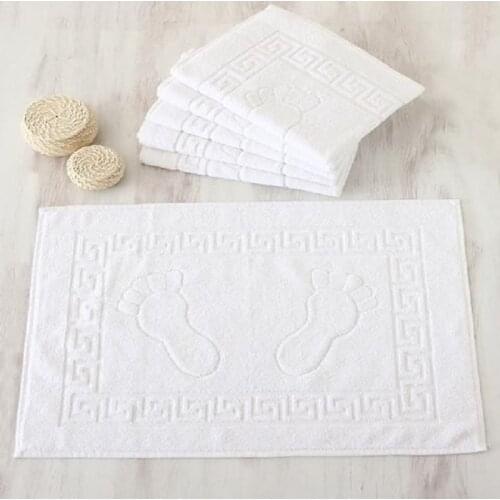 6 PCS FOOT TOWEL BATHROOM MAT SET COTTON HOTEL AND SPA WHITE TURKISH HIGHLY ABSORBENT WASHABLE