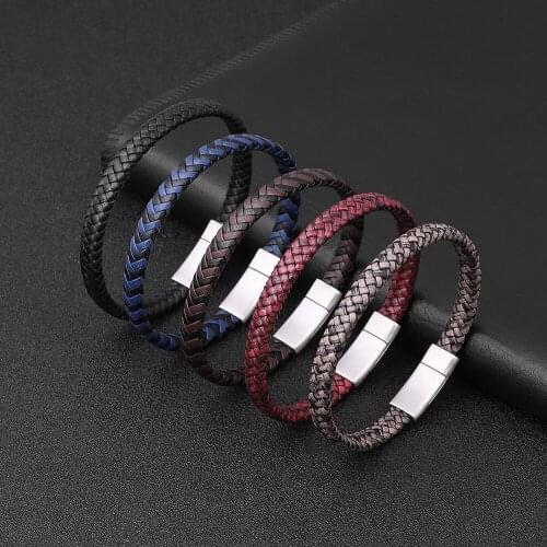 Stainless Steel Buckle with Multi-layer Hand Woven Bracelet Lovers Bracelet Retro Popular Party Jewelry Leisure Sports Bracelet