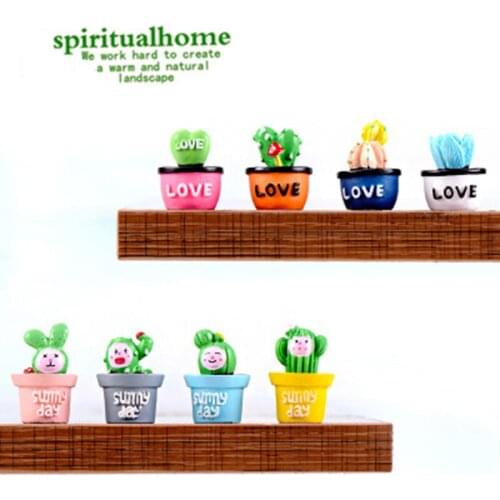 New Crafts Decoration Fairy Garden Flowerpots Cactus Miniature Landscape Stone Resin Crafts Christmas CB4028/o