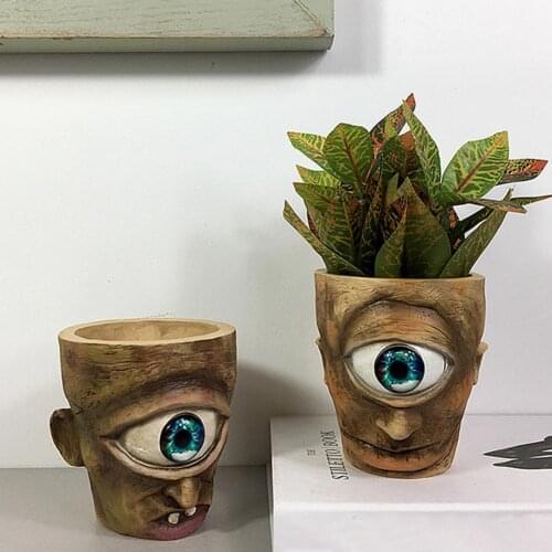 One-eyed Flower Vases Resin Flowerpot Character Decoration Home Desktop Decorative Ornaments Flower Arrangement Flower Pot