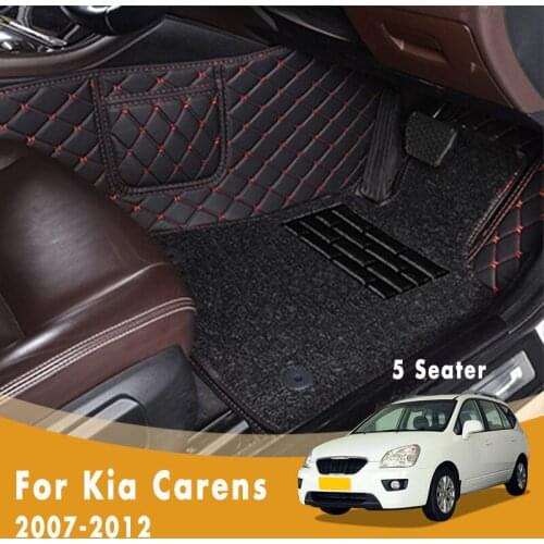 RHD Luxury Double Layer Wire Loop Car Floor Mats For Kia Carens 2012 2011 2010 2009 2008 2007 (5 Seats) Carpets Accessories
