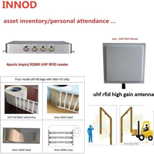 RS232/TCP/IP/RJ45/Ethernet 860-960mhz long range 4 ports uhf rfid reader writer for invetory/assert/warehouse/animal managenment