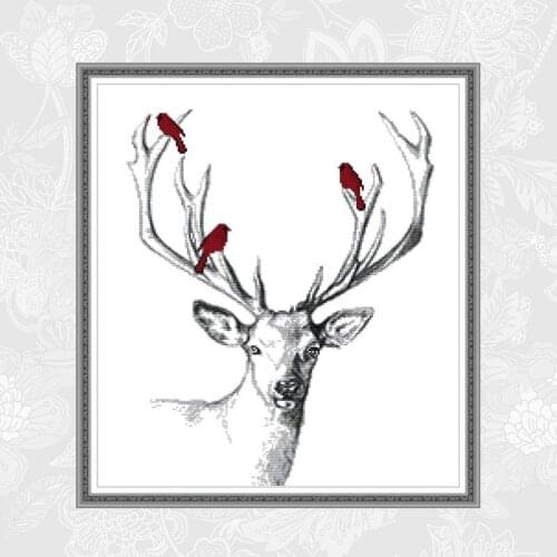 Needlework, Deer Paintings Counted Printed On Canvas 14CT 11CT Cross Stitch Schemes Embroidery Set DIY Hand Made Crafts