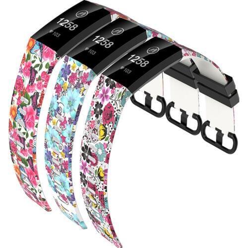 2019 New Arrival Fitness Bands Silicone Replacement Sport Band for Fitbit Charge 3 Wristband Watch Strap Bracelet With Printing