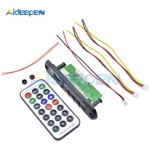 1Set Standard Wireless Bluetooth DC 7V-12V MP3 WMA Decoder Board Audio Module TF USB Radio For Car LCD Screen Remote Controller