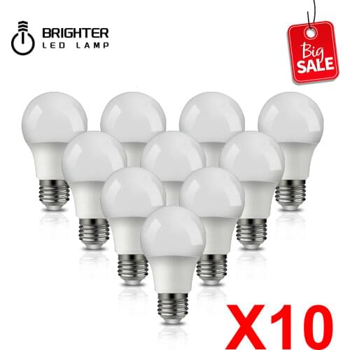 10Pcs/Lot LED Bulb A60 9W High Brightness E27 Lampada 220V-240V 3000K bombilla Lampada LED Spotlight Light Warm White