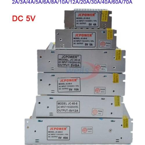 Wholesale DC 5V Lighting Transformer 2A/3A/4A/5A/6A/8A/10A/12A/20A/30A/40A/60A/70A led strip Switching Power Supply led driver