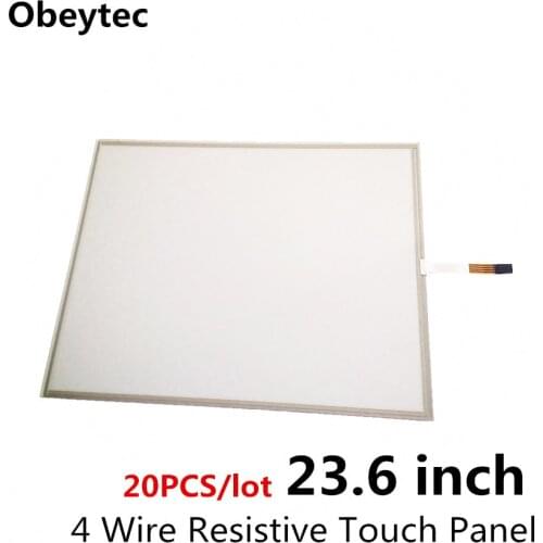 TS236A4K03*20PCS 23.6 inch 4 wire resistive touch screen kit, AA 521*293mm, OA 535*318mm, panel only