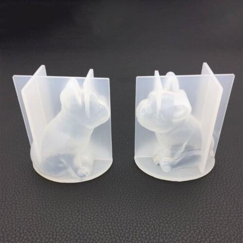 U90E 3D French Bulldog Silicone Mould DIY Crafts Car Decor Crystal Epoxy Resin Mold