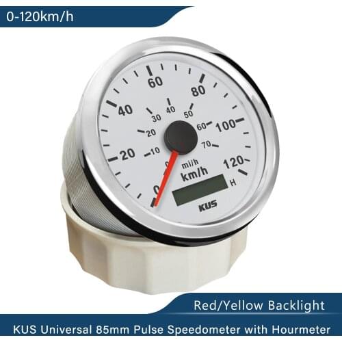Universal 85MM KUS Auto Car Truck ATV UTV 85mm Speedometer Speedo Gauge 0-120KM/H Pluse Signal