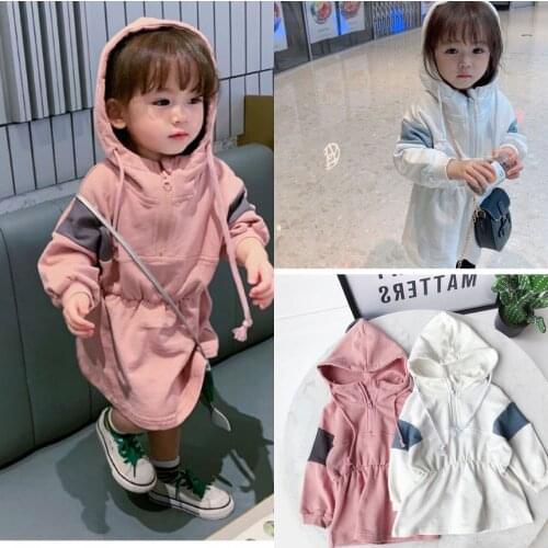 Spring girls hooded dress childrens fashion casual dress childrens dress baby girl clothing