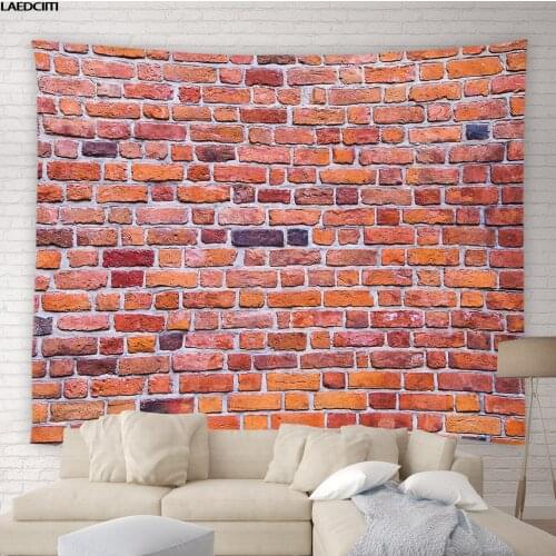 Red Brick Wall Tapestry Vintage Old Stone Tiles Background Hanging Cloth Lndividuality Creativity Living Room Bedroom Home Decor