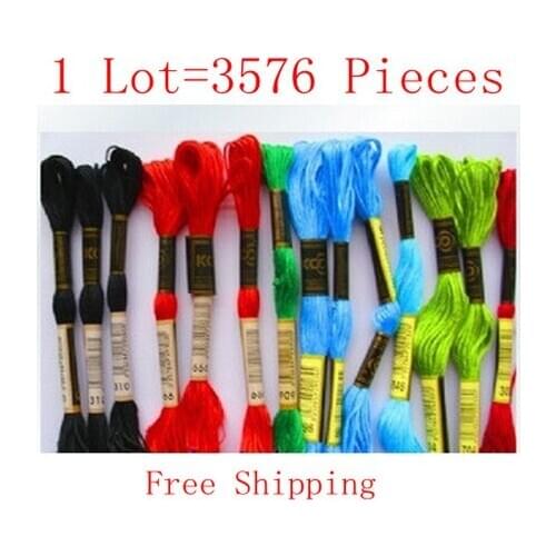 High Quality Cross Stitch Embroidery Thread Similar DMC Thread Knitting Thread 1Lot=3576 PCS Cotton Knitted Wire Free Shipping