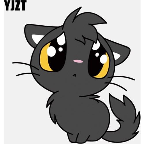 YJZT 11.5CM*12.4CM Cute Poor Cat Car Sticker PVC Decorative Decal 11-01000