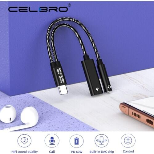 2 In 1 Charge Audio Cable Type C To 3.5MM Jack Earphone Adapter Usb C Dac Converter for Ipad Pro Samsung Xiaomi Mi 10t Pro Mi 11