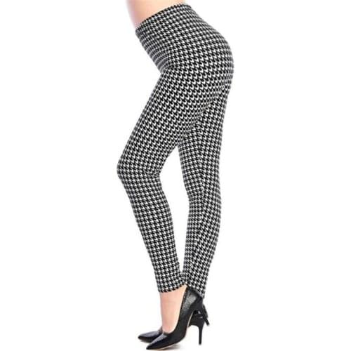 LJCUIYAO Graffiti Leggings Floral Patterned Print Leggins For Women Leggings Houndstooth Sale Elastic Design Vintage Leggins