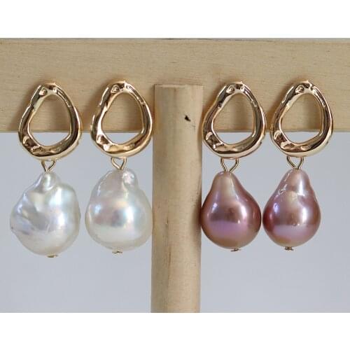 Simple Pearl Dangle Earrings for Women Jewelry Fashion Baroque Beads Drop Earrings 1 Pair Fit Party Wedding