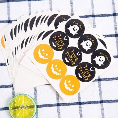 1pcs Halloween Paper Stickers Halloween Gift Decoration Pumpkin Ghost Packaging Sealing Label Sticker Halloween Party Stickers