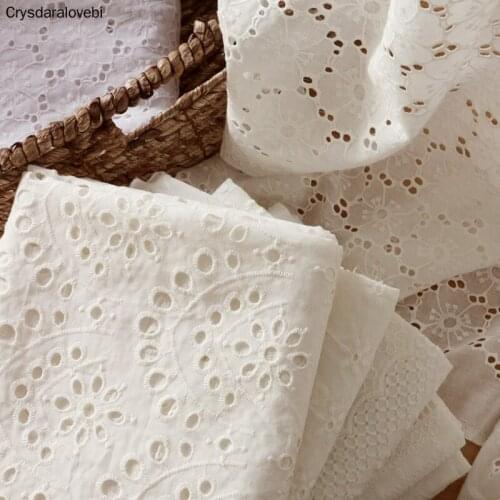 100x130cm Cotton Hollowed Embroidered Fabric, Handmade DIY, Summer, Thin Cloth, Pure Cotton Embroidered Shirt