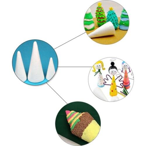 20Pcs 4" Blank Styrofoam Polystyrene Cone Shapes Foam for Kids DIY Modelling