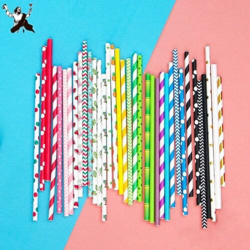 200pcs/lot Color Paper Straw Disposable Environment Friendly And Degradable Straw Creative Juice Cocktail Drink Decoration Party
